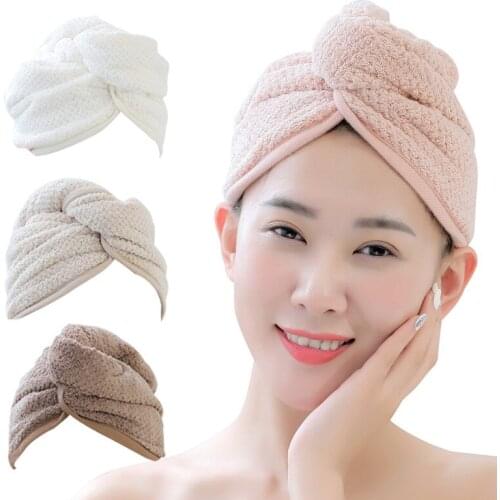 Women Hair Drying Cap Quick-drying Hair Drying Towel Cap Shower Cap Microfiber Towel Bag Ladies Curly Hair Spa Turban
