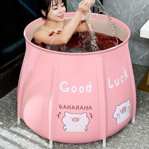 Adult Foldable Bathtub Bath Barrel Home Full Body Childrens Bathtub Thickening Travel Tub Portable Sauna
