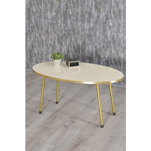 Modern Center Table İskandinav Gold Metal Toe Gold Also Mounted Medium Coffee Table Tea Coffee Service Desk Ellipse Living Room Living Room desk