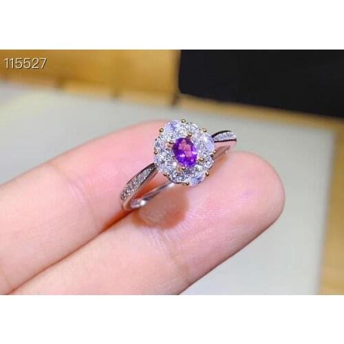 Natural and real amethyst rings Free shippinggemstone 925 sterling silver Ring ,Wedding Ring