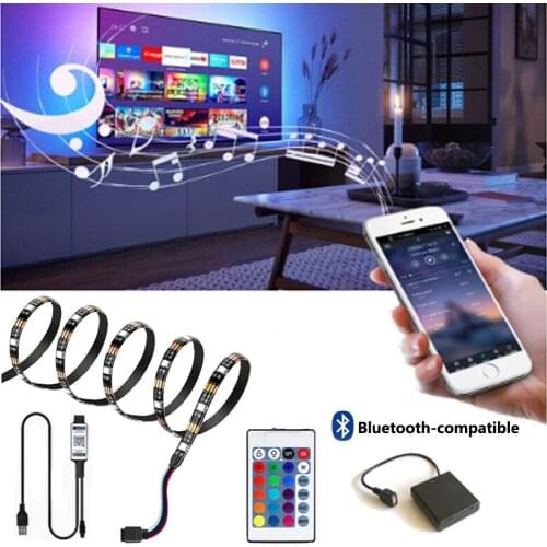 5050 LED Light Strips Music Bluetooth APP Control RGB 5V USB Infrared Flexible Decoration BackLight Lamp Luminous String For TV