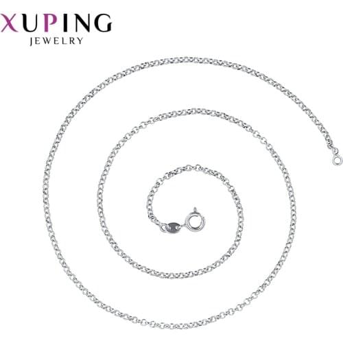 Xuping for Women Temperament Long Rhodium Color Necklace Casual Style Jewelry Thanksgiving Gifts 45444