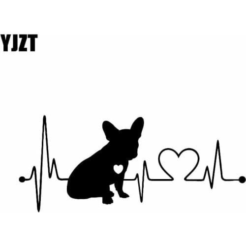 YJZT 18CM*7.7CM French Bulldog Waterproof Vinyl Decoration Car Bumper Window Car Sticker Black/Silver C2-3310