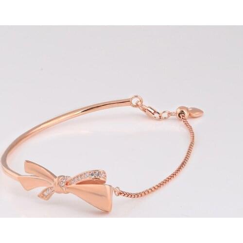 Memnon jewelry Mothers day Rose bow bracelet 925 Sterling Silver fine jewelry bracelets for Women bracelet bangles wholesale