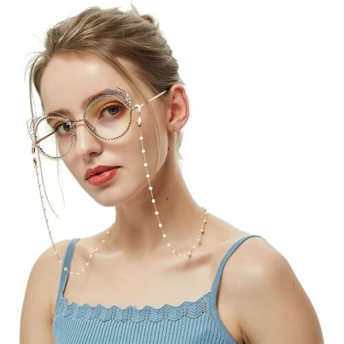 1pc/10pcs Gold Chains Natural pearls Chain Sunglasses Eyewears Neck Cord Holder Eyeglass chains retail wholesale
