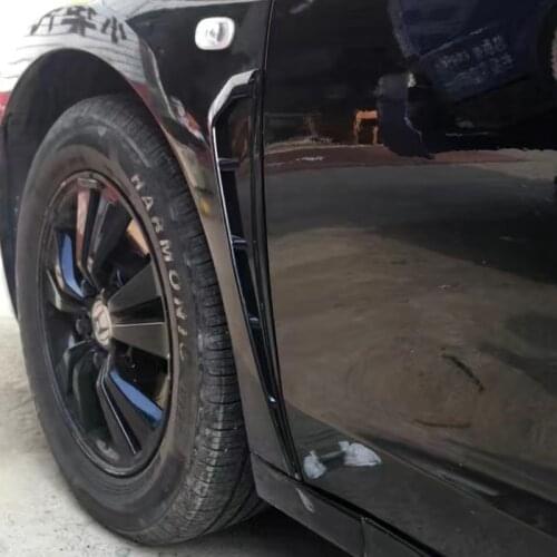 1 Pair High Quality ABS Type R Side Fender Vent Air Wing Cover Trim Decorative Sticker matter black glossy black carbon fiber