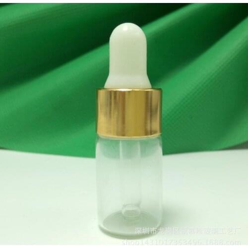 1000pcs 3ml Empty Dropper Bottle Portable Aromatherapy Esstenial Oil Bottles Clear Glass Droper Refillable Bottle