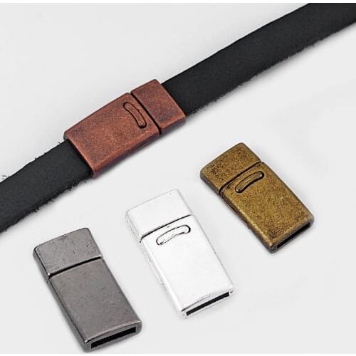 5sets Bent Strong Magnetic Clasp fit 10*2mm Flat Leather Cord DIY Jewelry Making Accessories