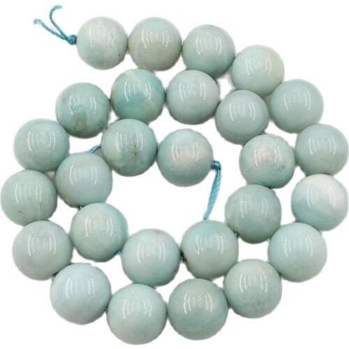 APDGG Natural 14MM Round Amazonite Beads Gems Stone 15" Strand For Necklace Bracelet Jewelry Making DIY
