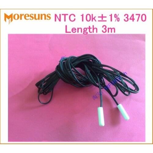 Fast Free Ship 50pcs/lot NTC 10k 1% 3470 White ABS Plastic Shell 7*25mm,Length 3m NTC Temperature Sensor