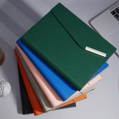 Tri-fold metal buckle loose-leaf notebook business office training A5 college student notepad custom LOGO