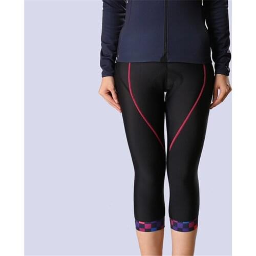 DONEN Lycra Bicycle Pants Women Cycling Pants Summer Quick Dry Cycling Cropped Pants With 6D TPI Pad Black Ropa Ciclismo