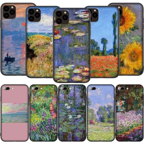 T40 Claude Monet Garden Lotus Case for iPhone 13 12 Mini 11 Pro XS Max XR X 8 7 6 6S Plus 5 5S SE 2020