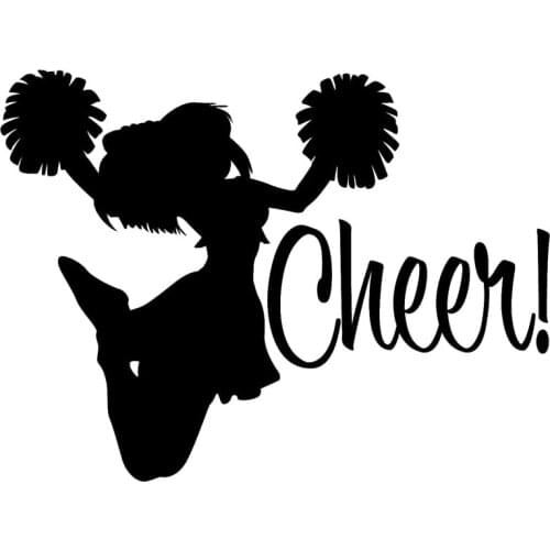 Cheerleader Cheering Jumping Car Decals High Quality Car Decoration Personality Pvc Waterproof Decals Black/white, 15cm*12cm