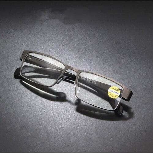 Elbru Anti-blue Light Reading Glasses Men Women Half-frame Diopter Glasses Presbyopic Eyeglasses +1.0+1.5+2.0+2.5+3.0+3.5+4.0