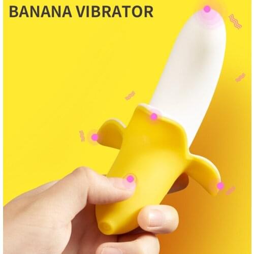 Clitoral Vibrator G-spot Vaginal Stimulator Soft Silicone Dildo Female Masturbator Cute Adult Sex Toy Banana-shaped for Woman