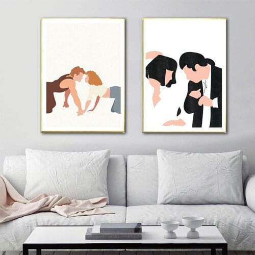 HD Print Nordic Abstract Canvas Painting Pulp Fiction Dance Poster Wall Art Modern Living Room Home Decoration