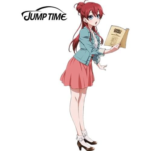JumpTime 13cm x 6cm Sexy Girl Car Sticker ShirobakoAnime JDM Window Bumper Decal 3D Car Styling Accessories