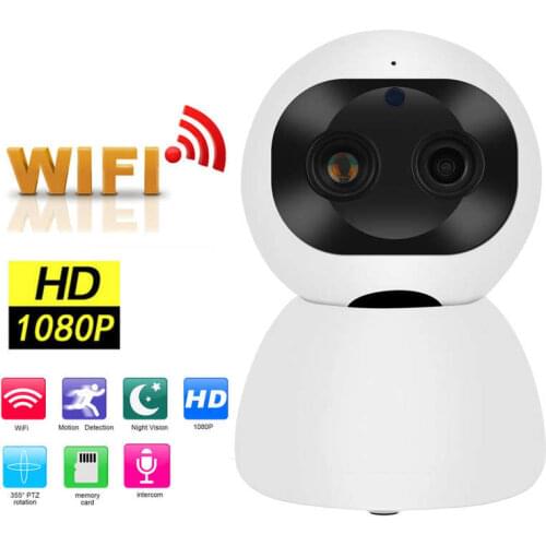 1080P Wifi PTZ Camera Dual Lens Motion Detection 2‑Way Audio Infrared Nigh Vision Security CCTV 100‑240V