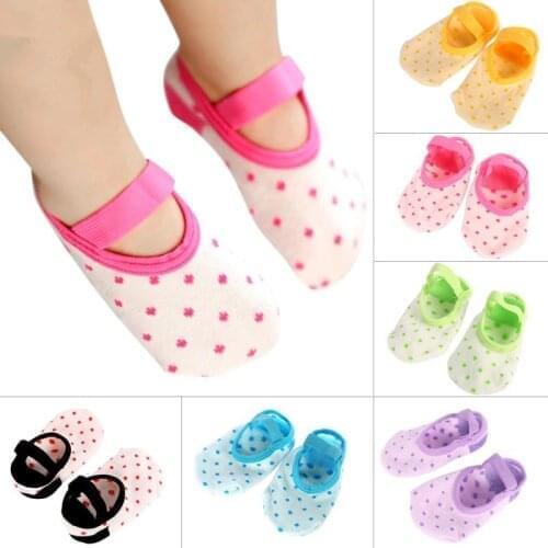 Summer Anti Slip Floor Socks for newborn baby boy/girl cotton dot booties rainbow color Unisex kids toddlers Shoes Socks