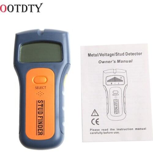 OOTDTY Wood Metal Wall Detector Multimeter Digital Pinpointer Vibrator Multi Stud Scanner Live Wire Cable Finder AC Hot 3 in 1