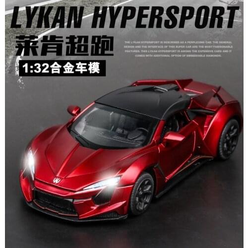 Simulation 1: 32 Lexan super sports car with sound and light open door alloy toy model decoration childrens toys birthday gift