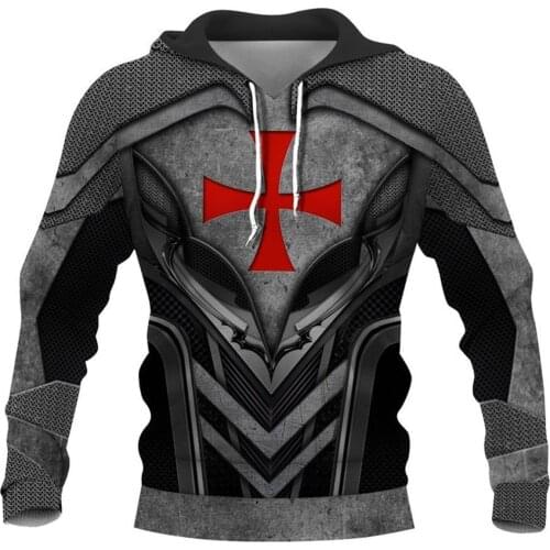 Knights Templar Fashion Hoodies For Men 3D All Over Printed Spring/Autumn Casual Unisex Pullover Hooded Harajuku Streetwear
