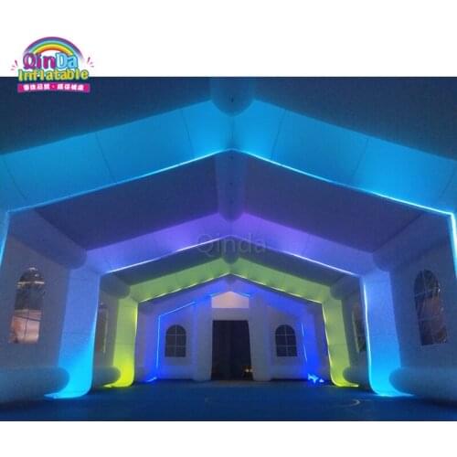 Customized 200 square meters inflatable party wedding tent with LED lights