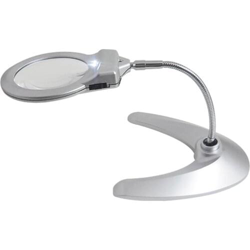 Desktop Metal Hose Illuminated Magnifier Helping Hand Magnifying Glass with LED Lights MG4B-8