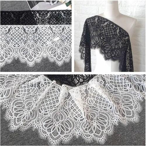 6yards width 26cm Black white non-elastic eyelash must be decorated with lace trim fabric ribbon lace with the accessory diy