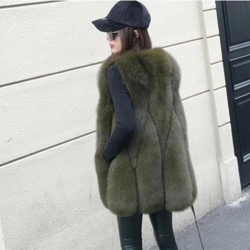New Arrival 2017 Winter Warm Fashion brand Women Faux Fur Vest Faux Fur Coat Fox Fur Vest Colete Feminino Plus size S-4XL