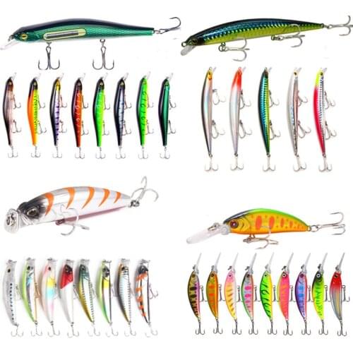 5/6/8/10pcs Luya Minnow Fishing Lures 7.5/23g 10CM Submerged Long Throw Floatin Bait 3D Fish Swimbait Artificial Spinning Tackle
