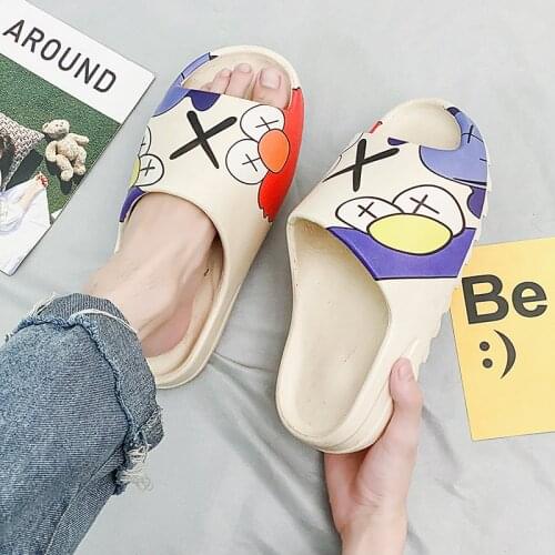 Men Shower Slippers Casual Big Sizes Beach Shoes Slipers Summer Hot Sale Footwear EVA Light Low (1cm-3cm) Basic OLOME Solid