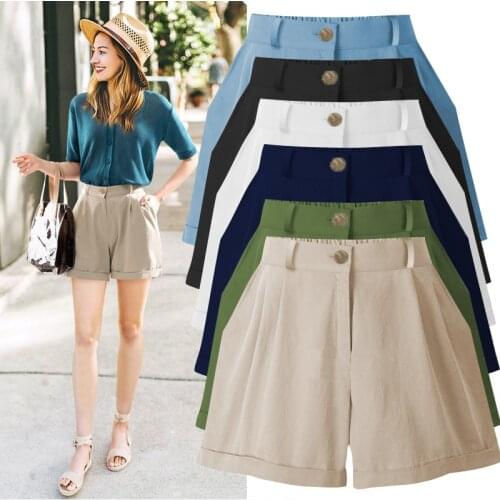 Summer Leisure Thin Shorts Pants for Women Plus Size Cotton Shorts with High Waist Female Shorts Feminino Plus Size 8xl