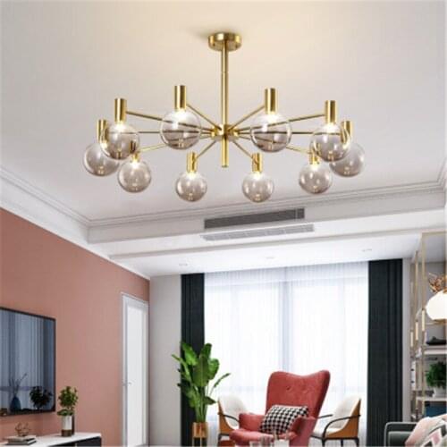 Modern iron crystal light globe chandeliers ceiling modern led chandelier lamparas de techo luzes de teto hanglampen