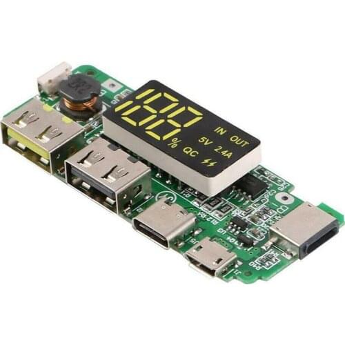 LED Dual USB 5V 2.4A Micro/Type-C USB Mobile Power Protection Circuit Charging Battery 18650 Bank Charger Module Lithium Bo N0J3