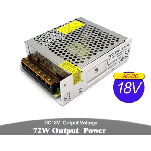Universal Switching Power Supply DC 18V 4A 72W Driver Transformers AC100-240V to DC18V SMPS For CCTV Lighting CNC Router Motor