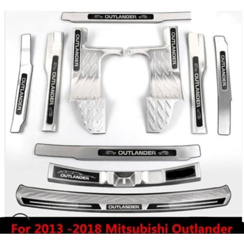High quality stainless steel Scuff Plate/Door Sill and Rear bumper Protector For 2013 -2018 Mitsubishi Outlander 4-10pcs