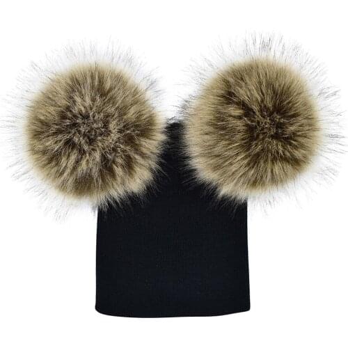 2020 New Fashion Hot Kids Baby Warm Winter Wool Knit Beanie Fur Pom Pom Bobble Lovely Cute Solid Simple Hat Cap детские вещи