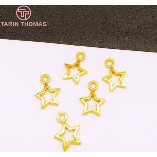 300PCS 4MM Not plated color Brass Small Star Charms Diy Jewelry Findings Jewelry Accessories wholesale