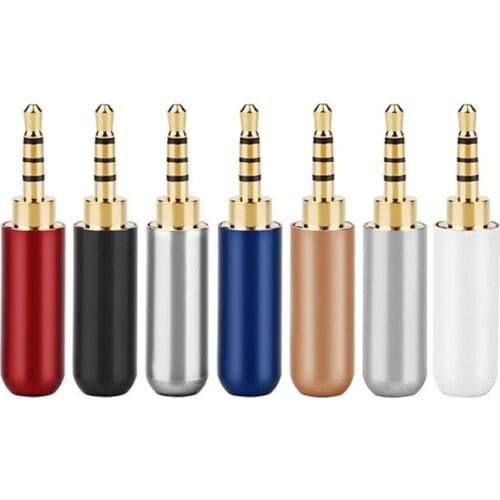 4pcs Jack 2.5 mm Headphone Plug 3 Poles Speaker Terminal Connector 2.5mm Jack Earphone Soldering Metal Alloy Audio Adapter