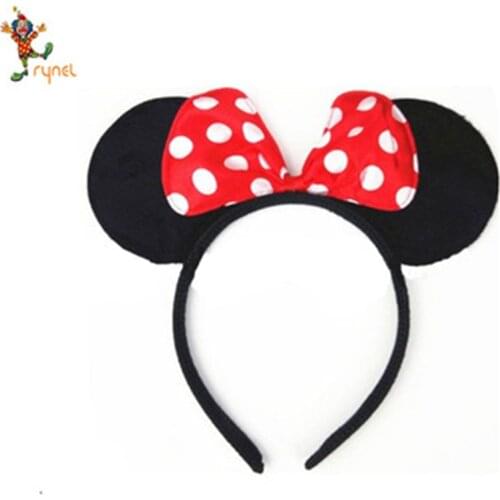 5 Pcs /Bag Wholesale Girl Kids Minie Headband Plush Ears Elastic Cosplay Headbands Free Size