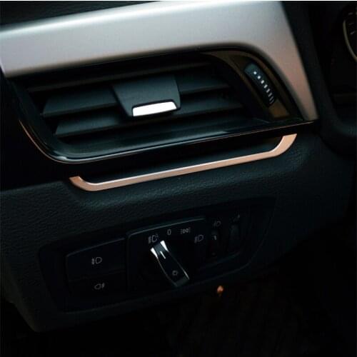 Car Styling Dashboard Side Air Vents Frame Decoration Cover Stickers Aluminum Trim For BMW X1 F48 2016-19 Interior Accessories