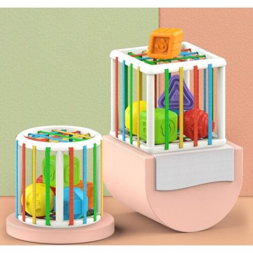 Toddler InnyBin Shape Sorting Game Fat Brain Toys Color Shape Elastic Rope Montessori Learning Educational Toys For Children