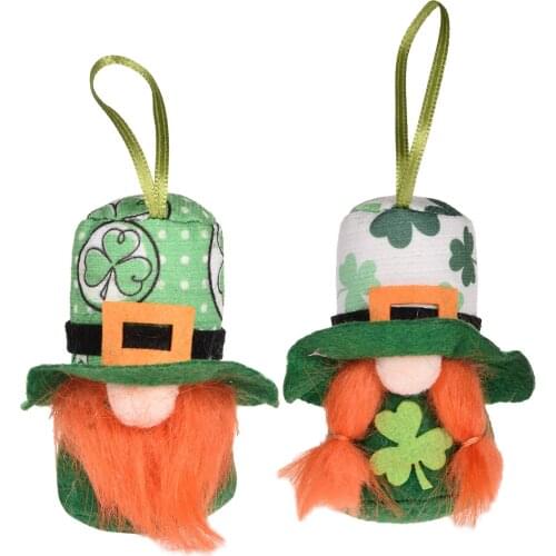 2021 St PatrickS Day Dwarf Faceless Doll New Year Clover Cute Home Decor Green Leaf Festival Holiday Decorations Party Gifts