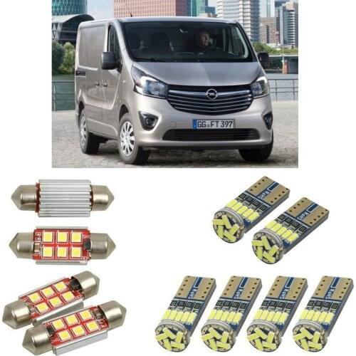 Interior led Car lights For Opel vivaro b box combi x82 bulbs for cars License Plate Light 8pc