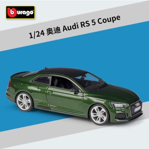 Bburago Diecast 1:24 RS5 Coupe Red Dark Green Static Simulation Alloy Model Car