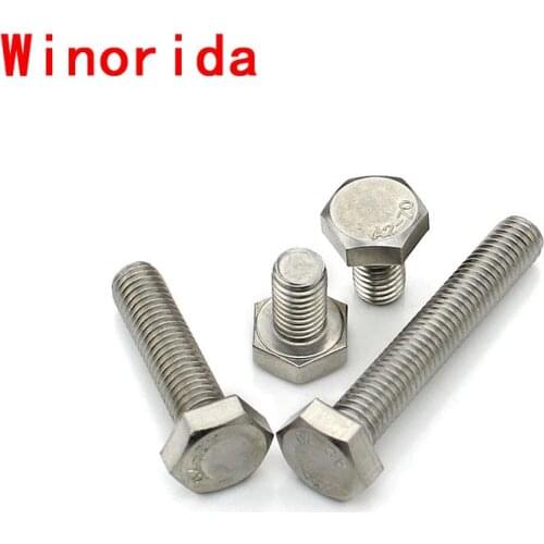 [m18-m24] 304 Stainless Steel External Hexagon Screw Extended Full Thread External Hexagon Bolt / Screw DIN933 1Pcs