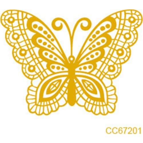 Mini Body Art waterproof temporary tattoos for men women golden butterfly design flash tattoo sticker CC67201