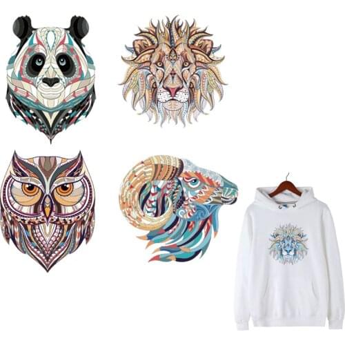 Animal Patches Set Iron on Clothes Patches Heat Transfer Stickers Washable Badges stripes heat transfer DIYT-shirt jeans print E